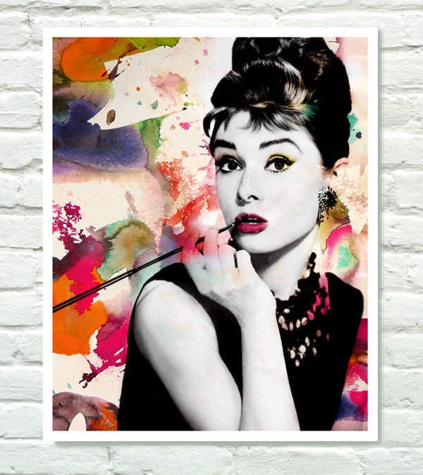 Audrey Hepburn Poster - Modern Art - 11x14