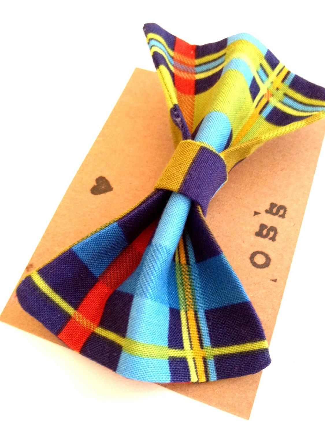 Handmade Fabric Hair Bow Clip - A Different Kind of Plaid