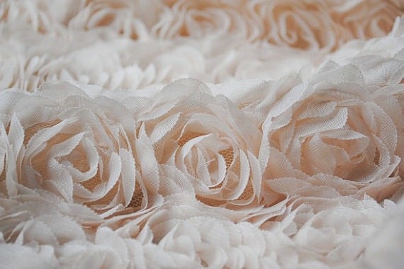 3D Rosette Chiffon Lace Fabrics  Wedding Dress Fabric Supplies Costume Photograph Back drop Dress Lace