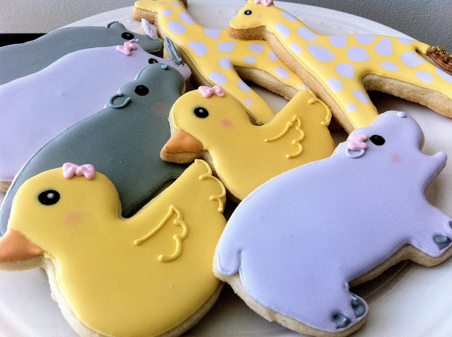 Baby Zoo Animals Decorated Cookies- Perfect for your shower, noah's ark theme party