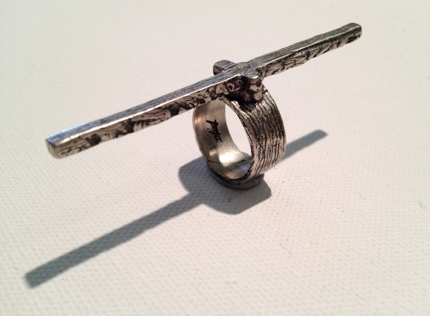 Longitude Ring (vertical cross) in Bronze, White Bronze, Brass, or Sterling Silver.