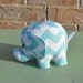 elephant stuffed animal - blue and white chevron