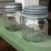 set of 2 half pint mason jars with original zinc lids