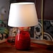 Preserving jar lamp with red textilcable