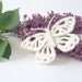 Butterfly, white, corsage brooch pins , eco-friendly