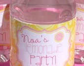 Pink Lemonade Waterbottle Label File, Printable Waterbottle Label File, Personalized Pink Lemonade Waterbottle Labels