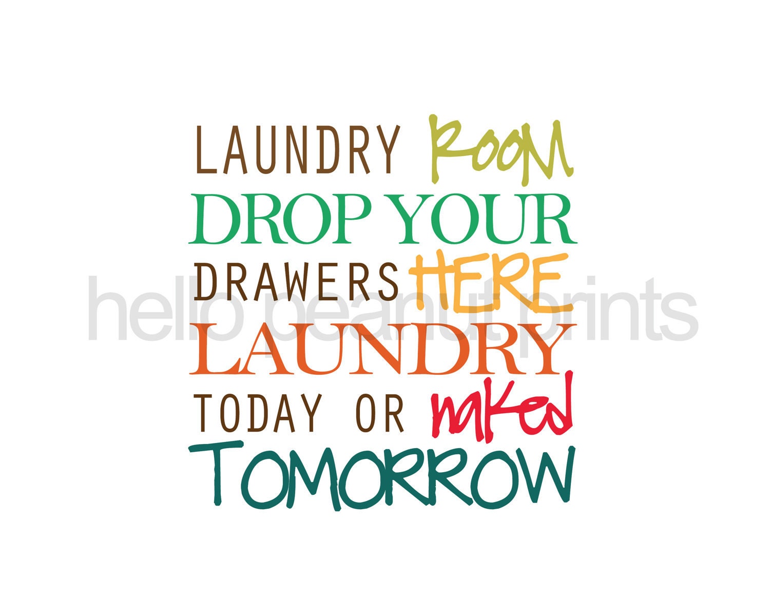 8 x 10 Print for Your Home - Laundry Room Wall Art