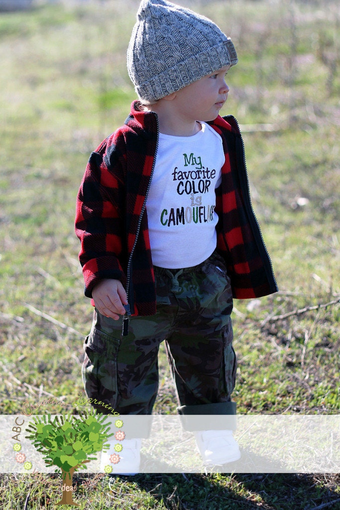 My Favorite Color is Camoflauge Boutique Embroidery Shirt