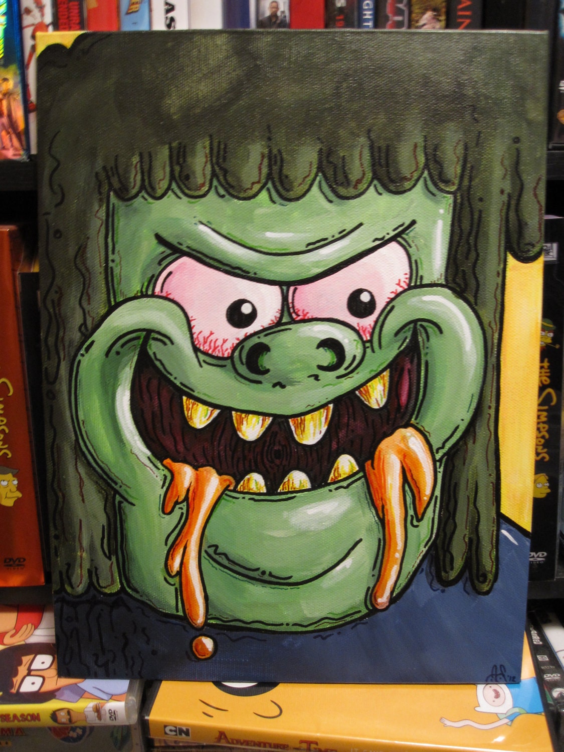 Regular Show Muscle Man Original 9" x 12" Acrylic Painting
