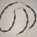 Gray Picture Jasper Necklace / Burgundy / Teardrop / Shiny Copper Links - 27" long - N53