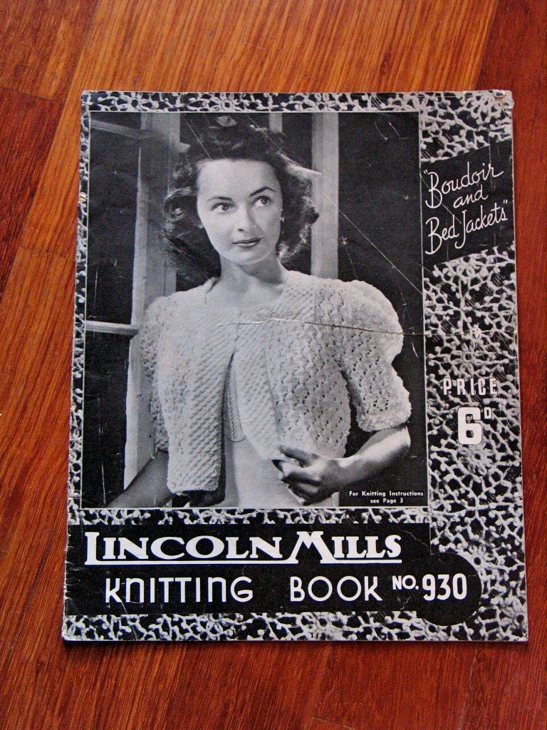 Vintage 1940s Knitting Pattern Book - Lincoln Mills' - Gorgeous Patterns