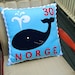 Norwegian whale stamp cushion cover