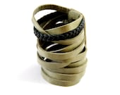ESSENCE. Leather cuff with plait / braid / bracelet. Available in different leather colors.