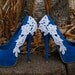 Turquoise Blue Bridal Heel With Venise Lace Applique.