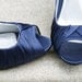 Navy Blue Bridal Shoes With Venise Lace Applique. Size 8