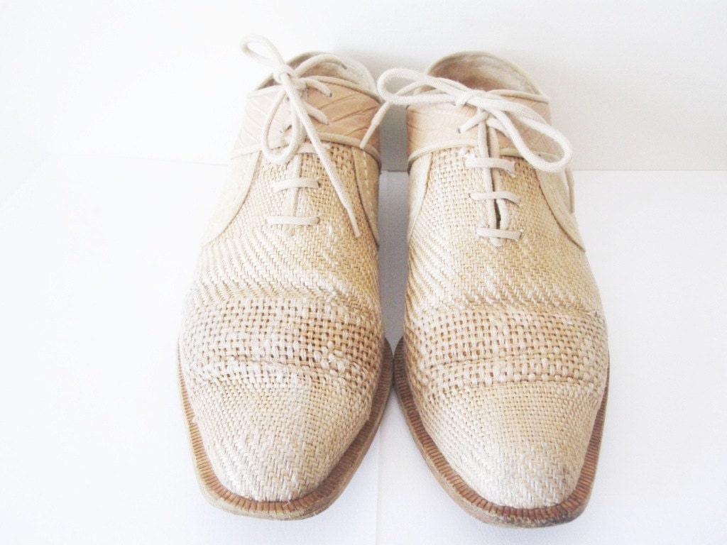 vintage woven oxford laced via spiga shoes