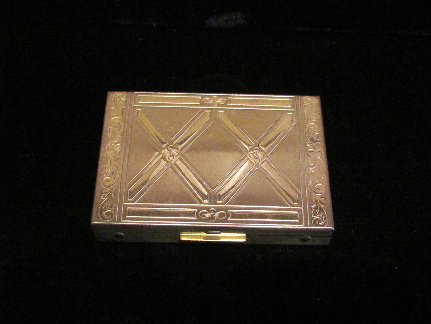 Vintage 1950s Zell Compact Powder Compact Mirror Compact Art Nouveau Very Good Condition