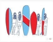 Surfing Art 11" x 14" Art Print "Locals"