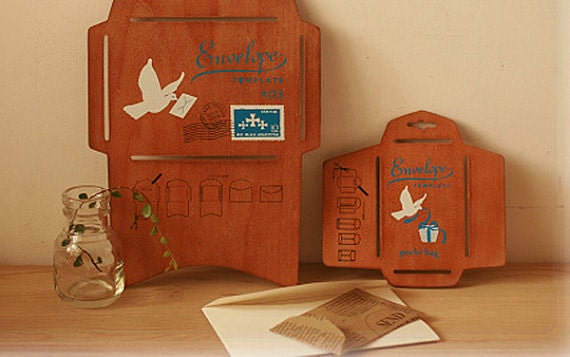 Japanese Wood Envelope Template Antique Wooden DIY Envelope Set (((Small And Big Size)))