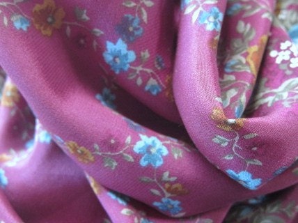 Laura Ashley vintage floral silk scarf 70s 80s