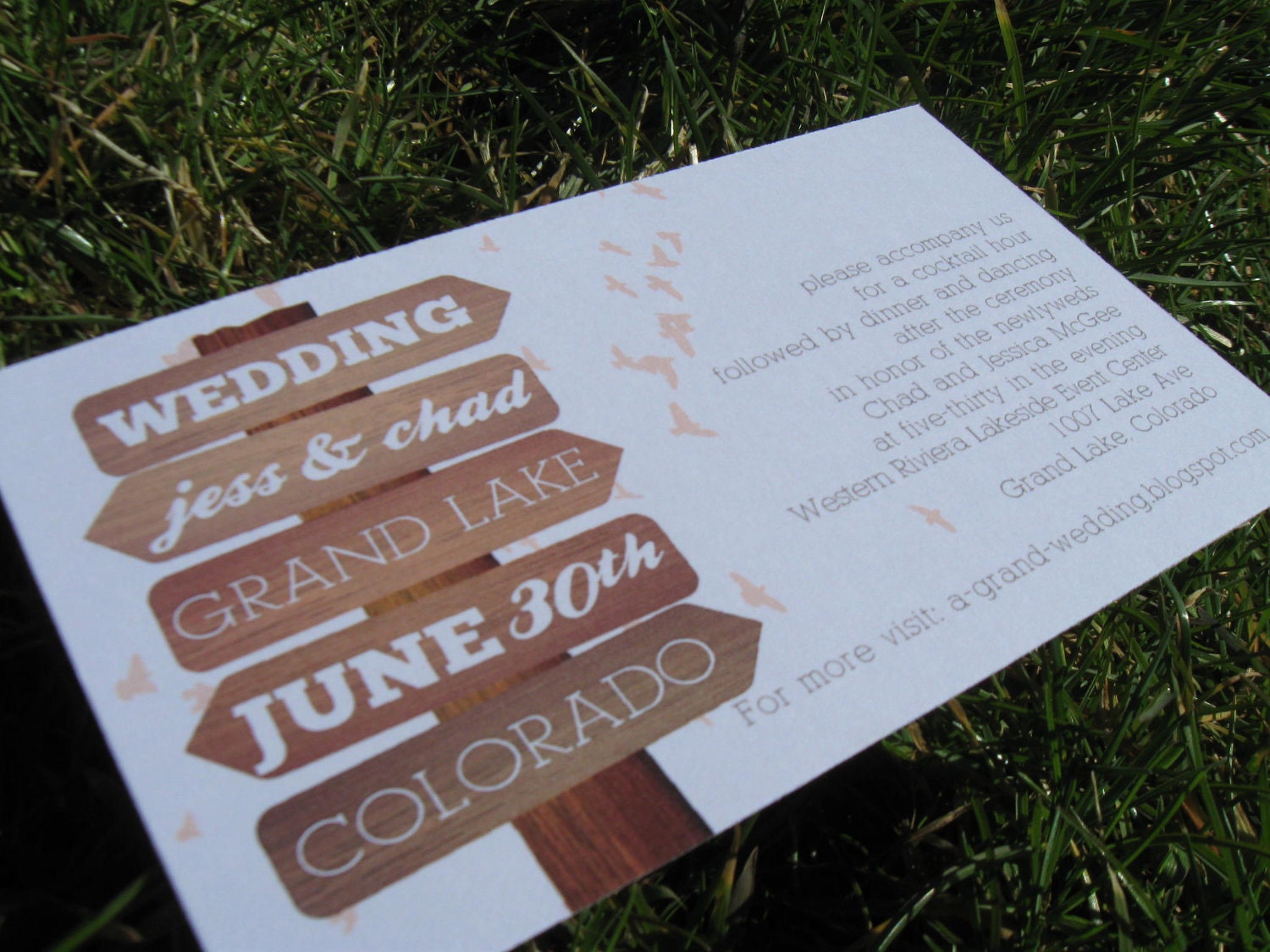 Lovebirds - Pink Beige Kraft Burlap Sewn Wedding Invitations Rustic Woodland Country Shabby Chic