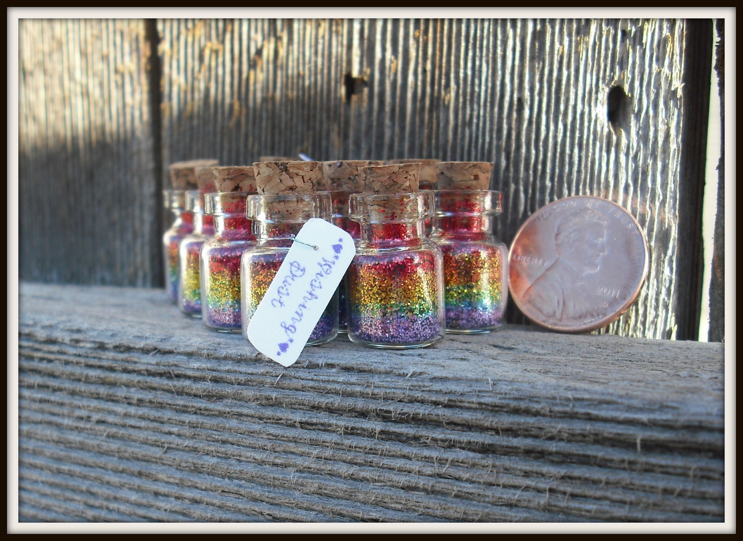 Reserved Fairy Jars set of 12 Pink and Purple starsand 4 rainbow jars, Tiny, Princess, Party Favor