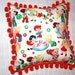 CLEARANCE - Retro Style Pillow with Soda Shop Print - "Retro Sweet Shop Pillow"