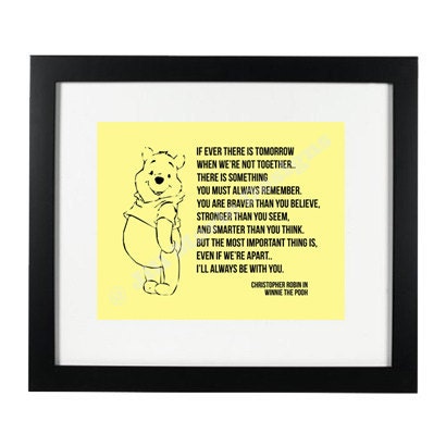Home Decor Digital Printable: Nursery Decor - Christopher Robin (Winnie the Pooh) Quote Printable with Optional Custom Color