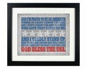 Song Lyric Digital Printable: "God Bless the USA" by Lee Greenwood
