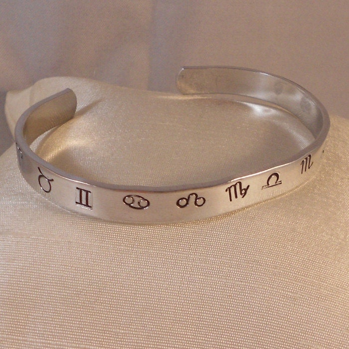 Custom Zodiac -  Metal Stamp Bracelet