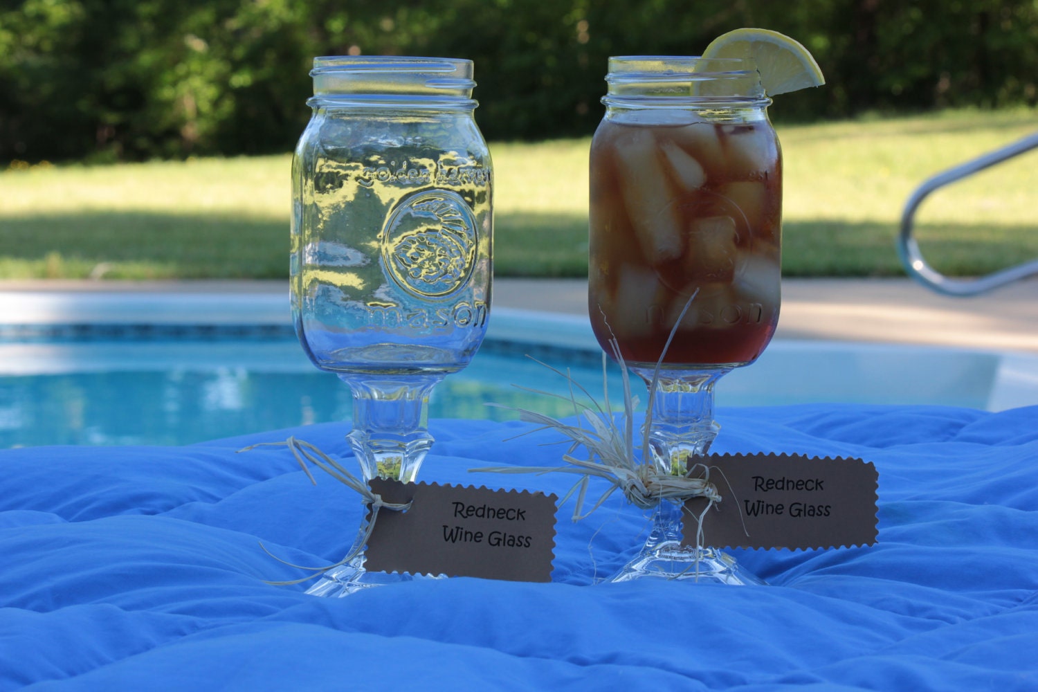 Redneck Wine Glasses--set of 2-16 oz Mason jars