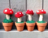 Miniature Needle Felt Toadstool Mushroom