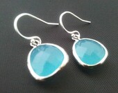 Ocean blue Summer Earrings, Drop, Dangle, Glass Earrings, bridesmaid gifts,Gemstone,Wedding jewelry