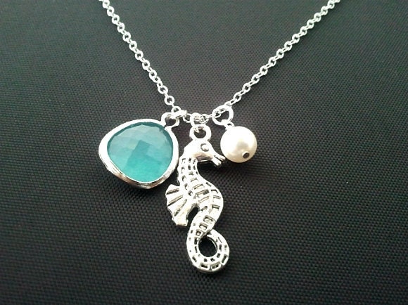 Sea horse Pendant, Charm,Necklace - Everyday Jewelry, Beach Wedding, Bridal, Tropical, Hawaiian, Beach Jewelry