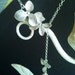 Dangling Triple Orchids Flowers Lariat Necklace - orchid pendant,bridesmaid gifts,Wedding jewelry, mother's day gift
