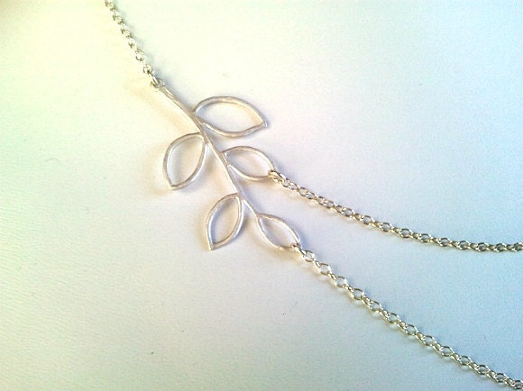 Lovely Branch Double Strand Necklace , charm, pendant, lariat, wedding, necklace,bridesmaid gifts,Wedding jewelry, strand,  silver or gold