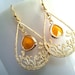 Spring Collection Yellow Flower Garden Gold dangle Earrings -Drop, Dangle, Glass Earrings, bridesmaid gifts,Wedding jewelry