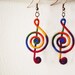 Treble Clef Earrings Colorful Wool, Rainbow Colors, Musical, Music Note, Earrings