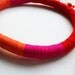 Fringe Necklace, Fiber art and Felt necklace, Neon colors necklace, Neon colors, Neon pink, neon red, Orange, Hippie, Unique, Boho