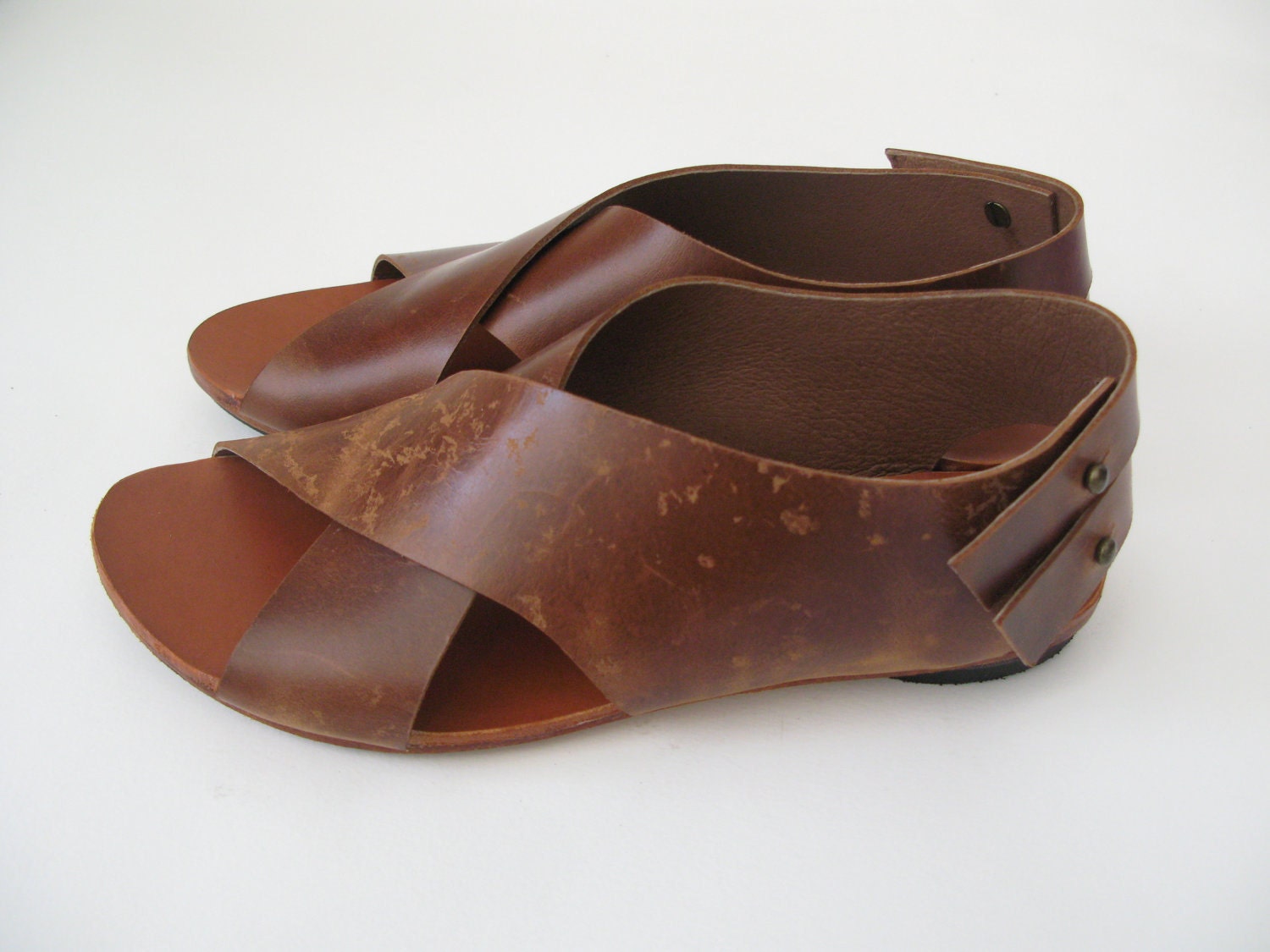 Brown sandals, Women sandal, Cross sandals, Flat sandals