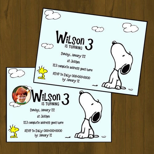 SNOOPY BIRTHDAY INVITATION by SplashboxPrintables on Etsy