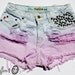 SALE pastel pink, purple, and light blue ombre / vintage denim / assorted conical studs & destroyed / midrise shorts