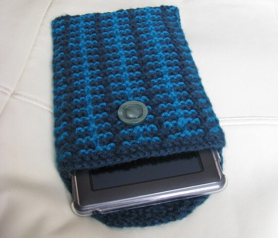 Kindle Fire case Kindle Touch bag Galaxy Tab Lenovo Nook Color Acer Icona Toshiba Thrive PlayBook eReader 7" tablets cover hand knit in blue