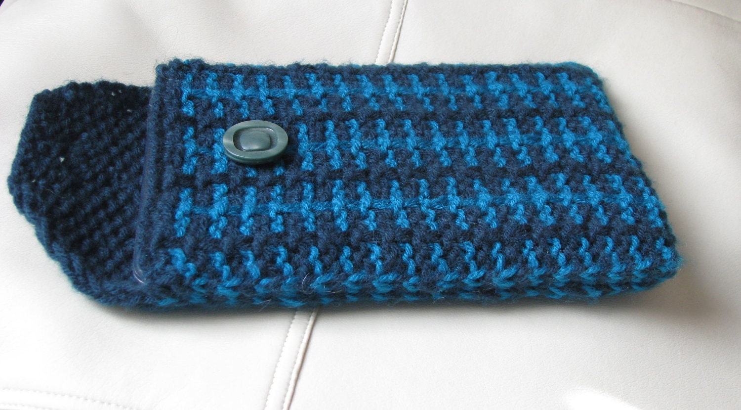 Kindle Fire case Kindle Touch bag Galaxy Tab Lenovo Nook Color Acer Icona Toshiba Thrive PlayBook eReader 7" tablets cover hand knit in blue