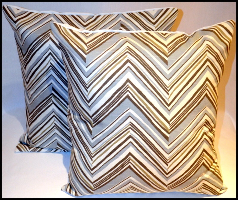 Chevron pillow ZigZag pillow decorative pillow  designer pillow cover accent pillow throw pillow 18x18 inch Robert Allen