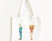Custom Cotton Shopper Giraffe Boy&Elephant Girl 2.0