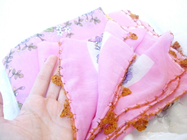 Pink Floral Turkish Yemeni Scarf, Fashion, For Woman, Square