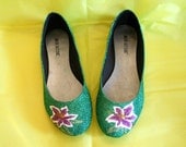 Stargazer Lily Flower Glitter Shoes