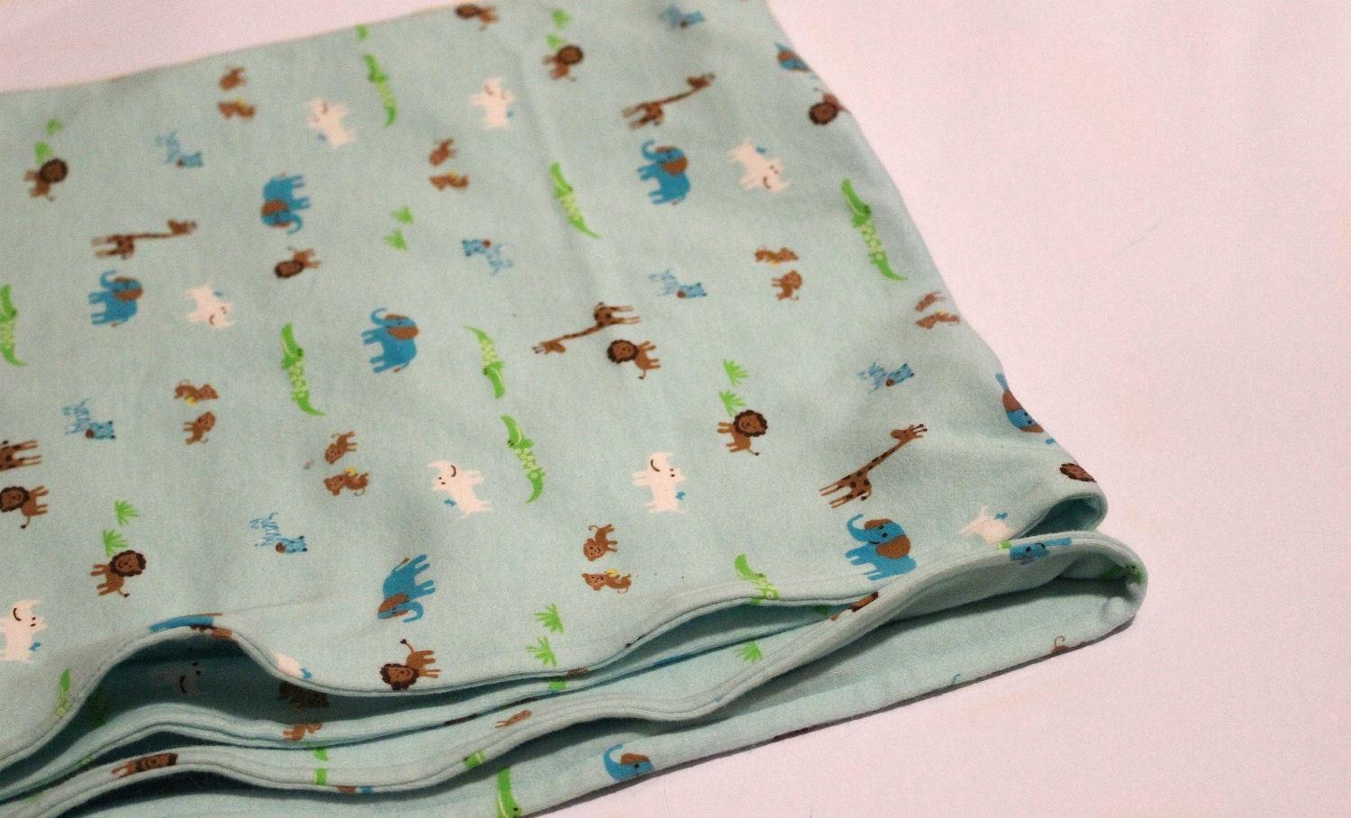 Blue Safari baby swaddle blanket