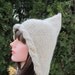 Pixie Knitted Hat, Hand Knit Hat, Gnome Hat, Elf Hat in Wheat, Lace, Tan
